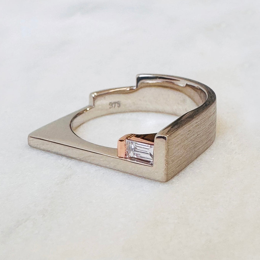 Diamond Ring White Gold Rose Gold– Sargisons Jewellers