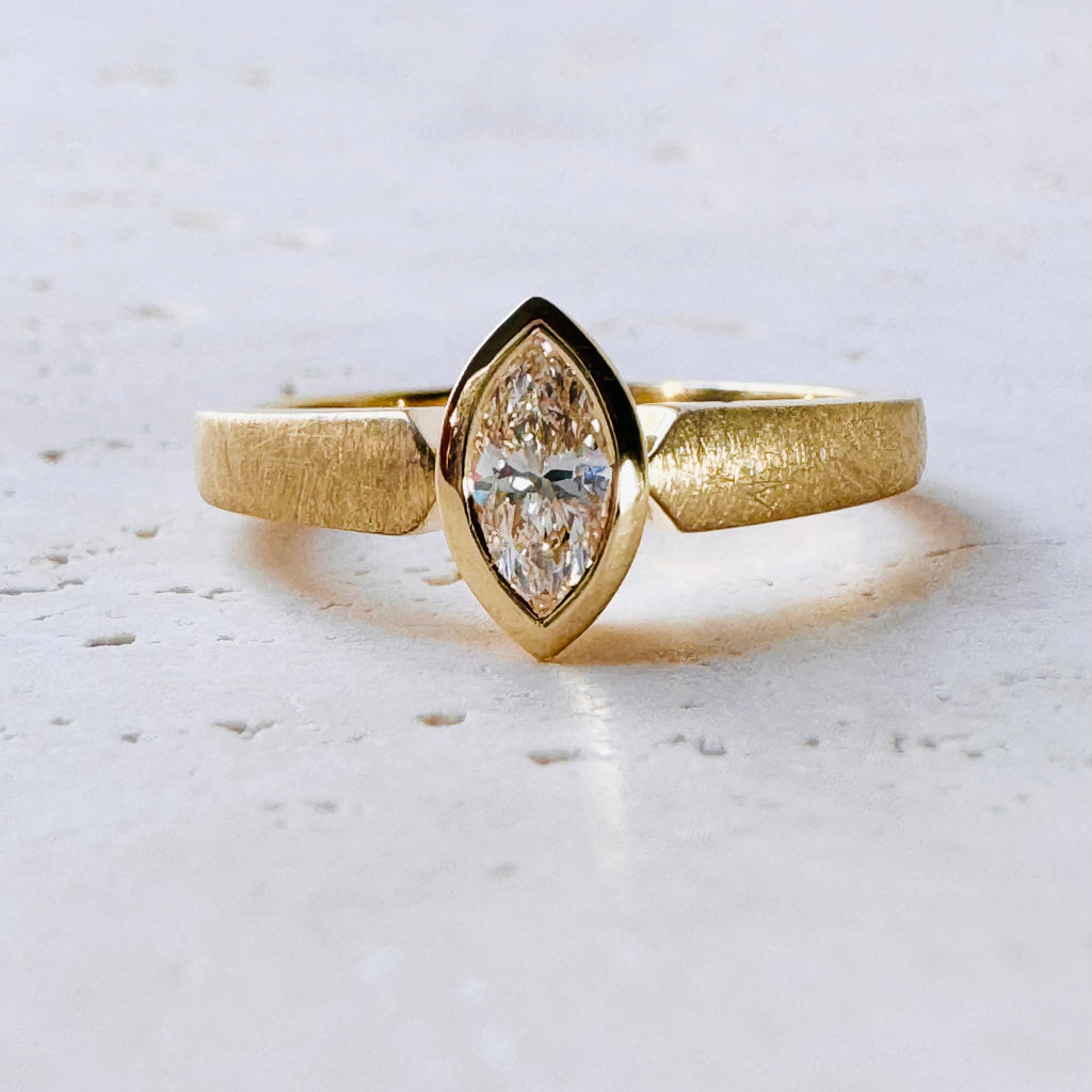 Marquise Diamond Solitaire Ring 18ct Yellow Gold– Sargisons