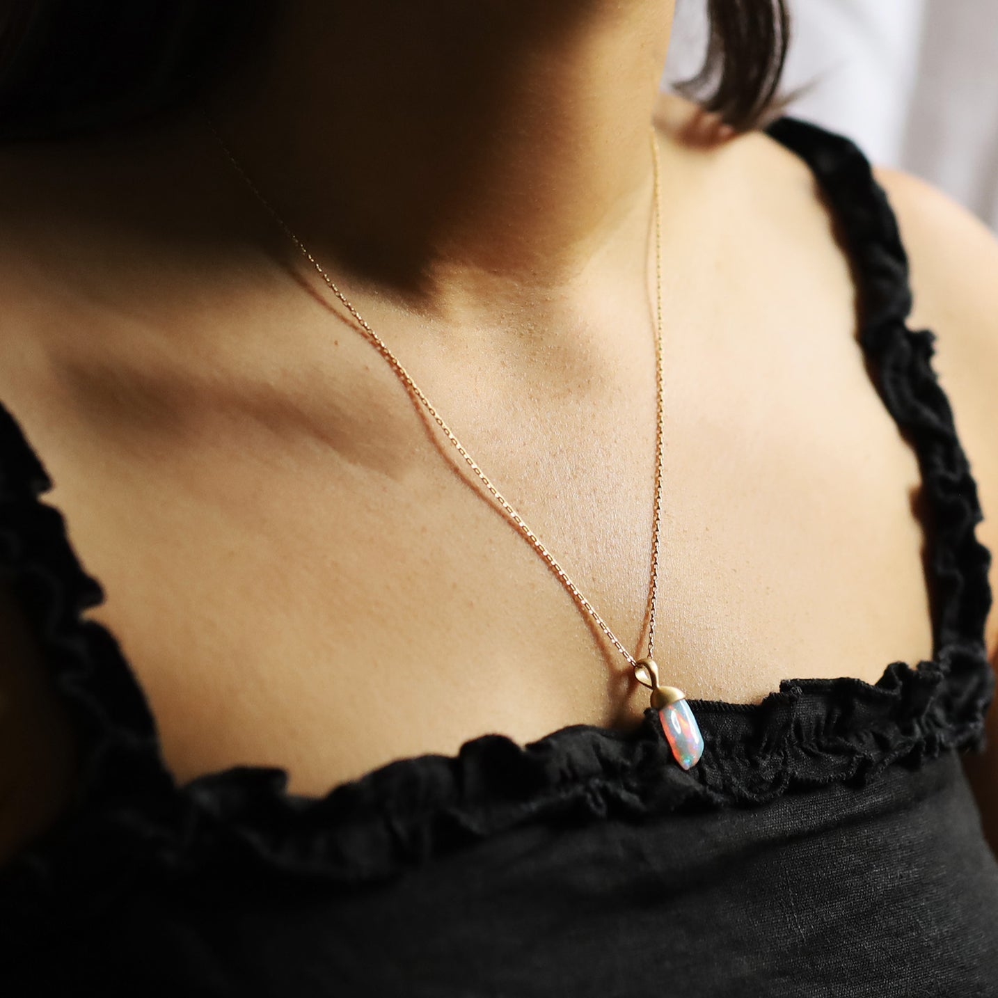 Handmade Australian Crystal Opal Pendant ~ Yellow Gold main image 0
