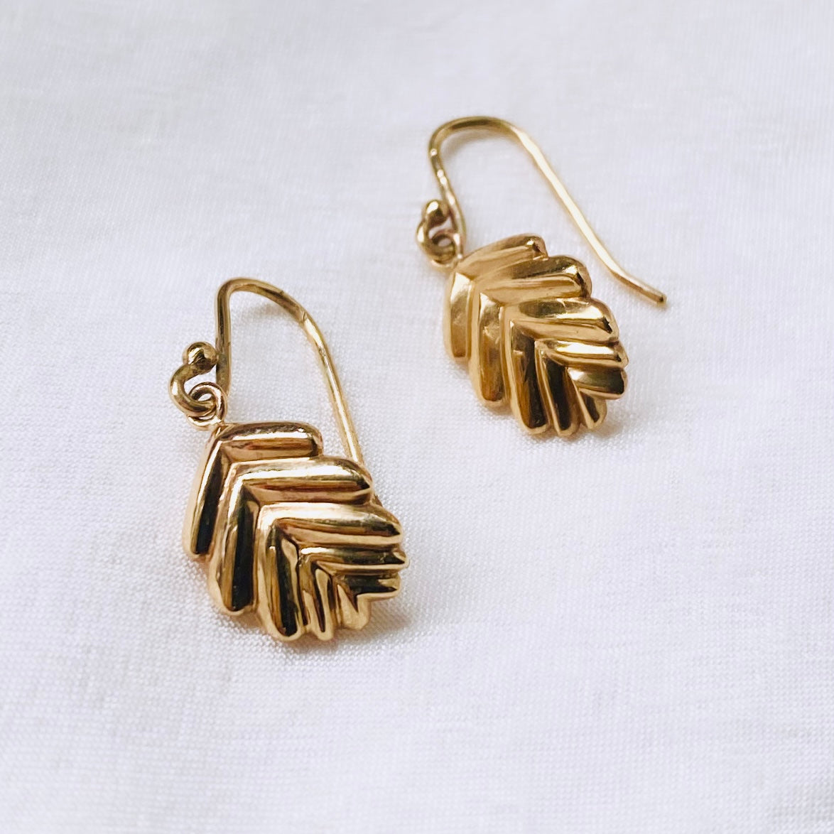 Nothofagus Gunnii Drop Earrings ~ Yellow Gold